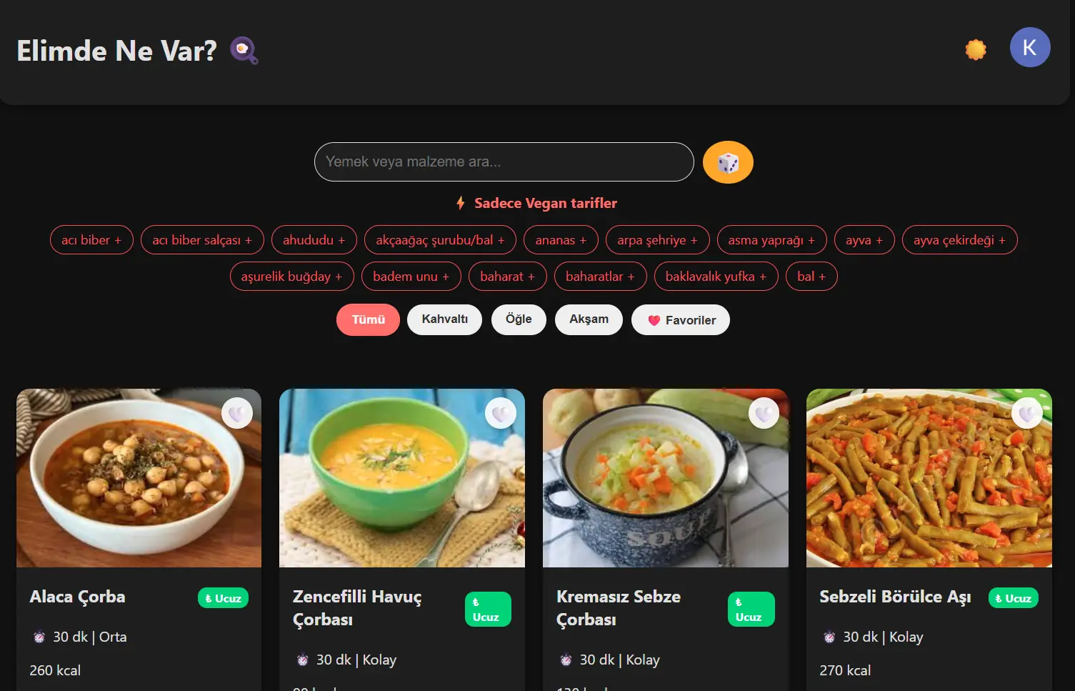 Elimde Ne Var Mutfak Asistanı